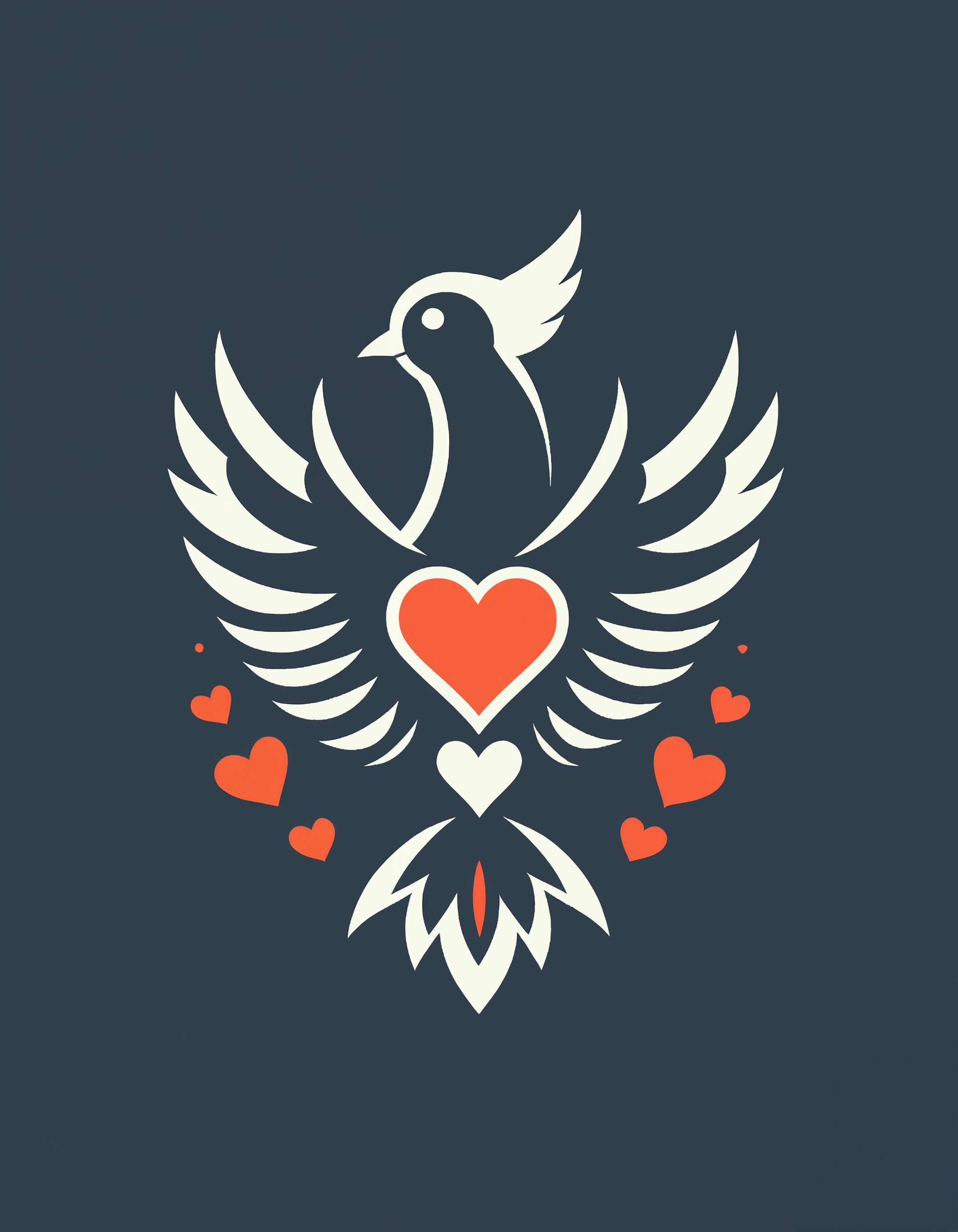 flat art with negative space that creates a logo out of a bird as zavy-flthrts