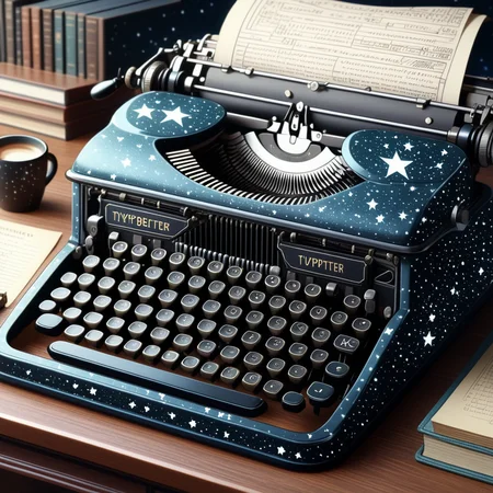 <lora:Starry_Morph:1> starry_morph typewriter, desk, (anime, masterpiece, intricate:1.3), (best quality, hires textures, high detail:1.2), (4k),(incredibly detailed:1.4),UHD, 8K, ultra detailed