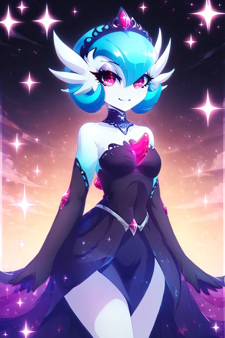score_9, score_8_up, score_8, medium breasts, (curvy), cute, eyelashes, BREAK, , zzshinygardevoir, dress, bare shoulders, medium breasts, standing, collarbone, black dress, gloves, elbow gloves, strapless dress <lora:Shiny_Mega_Gardevoir_PDXL:1.0>, , BREAK, smile, looking at viewer, cowboy shot, ,,, embedding:zPDXL, Expressiveh, ,,, <lora:PrismaIllya_PDXL_v3:1.0>, <lora:SDXLFaeTastic2400:0.5>, <lora:Expressive_H-000001:0.4>,