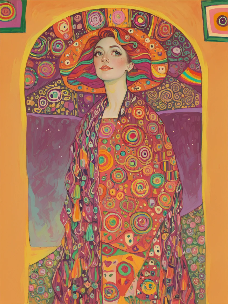 score_9, score_8_up, score_7_up, score_6_up, 1girl, <lora:kl1mtXLP:1> kl1mt, colorful,