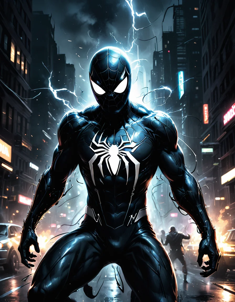 epic spiderman noir wallpaper, dynamic lighting, photorealistic fantasy concept art, trending on art station, stunning visuals, creative, cinematic, ultra detailed <lora:add-detail-xl:0.4>, <lora:xl_more_art-full_v1:0.4>
