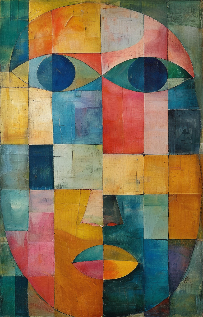 masterpiece,best quality,<lora:tbh325-sdxl:0.9>,illustration,style of Paul Klee, portrait of noble man