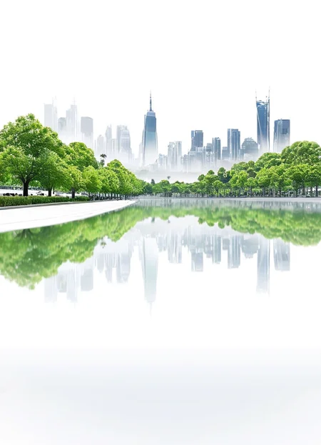 highkey, city skyline, green city, trees, white background, reflection,
<lora:Highkey-SDXL:1>