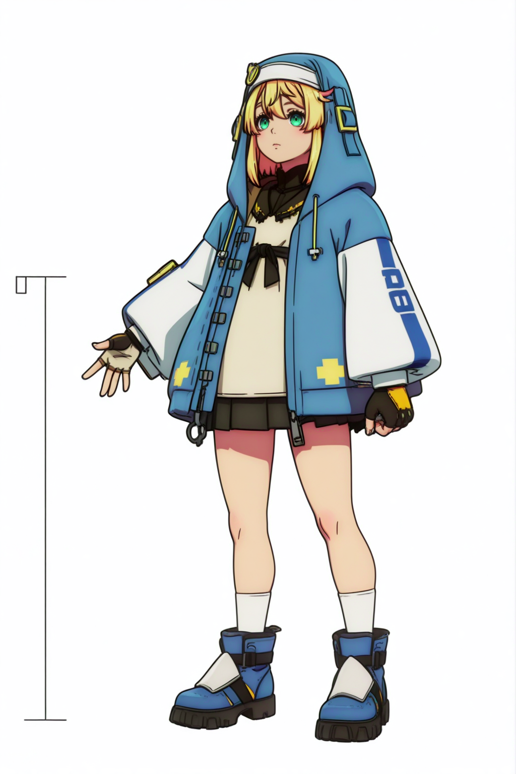 Bridget, full body, anime coloring <lora:Guilty_Gear_Strive_-_Dual_Rulers_-_Bridget_-_illustrious:0.8>