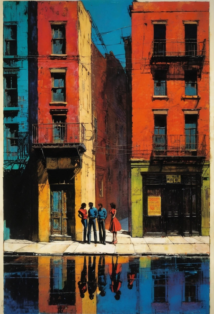 West Side Story, collagraph by William Wray