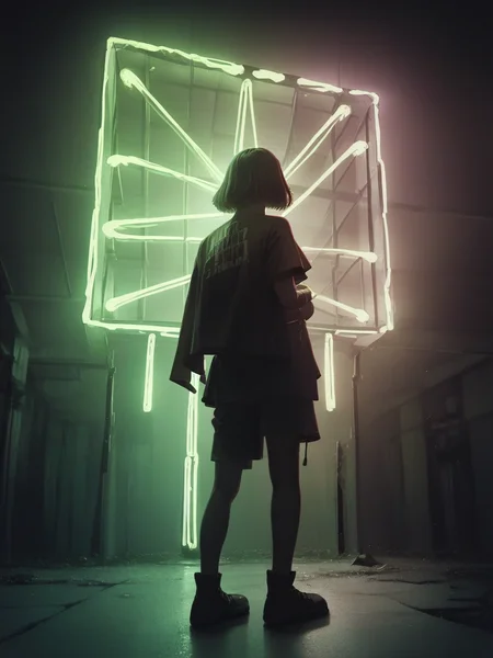 score_9, score_8_up, score_7_up, score_6_up, score_5_up, score_4_up, woman, m00dygr33n, neon, glow <lora:m00dygr33nXLP:0.8>