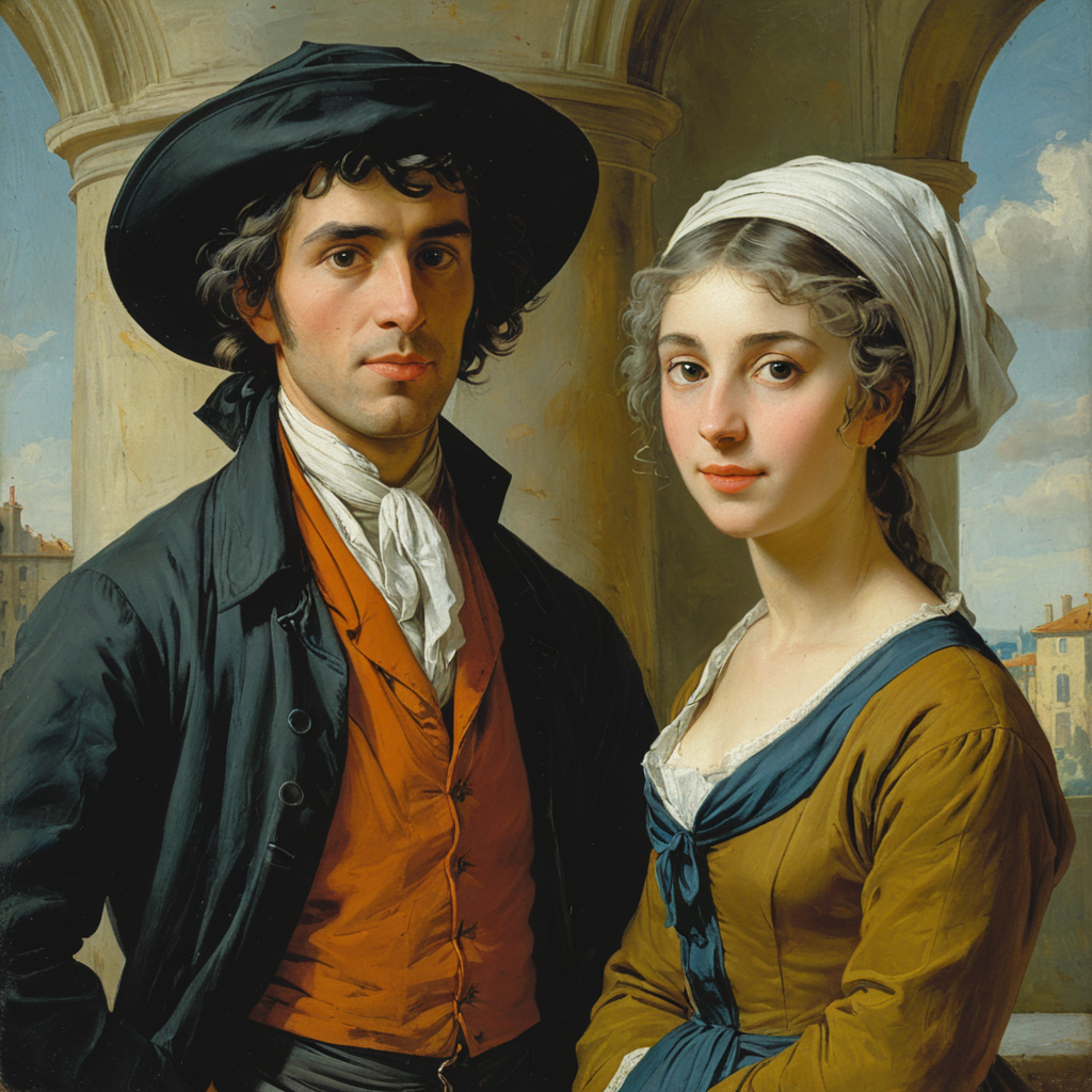 portrait of a wandering man and scholar <lora:tbh152-sdxl:0.5> style of Élisabeth Vigée-Lebrun