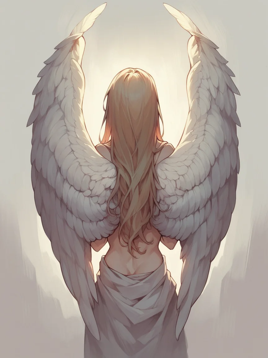 score_9, score_8_up, score_7_up, score_6_up, score_5_up, score_4_up, 1, w1ngs,  <lora:w1ngsXLP:0.7> 1girl, angel wings, from behind, long hair,