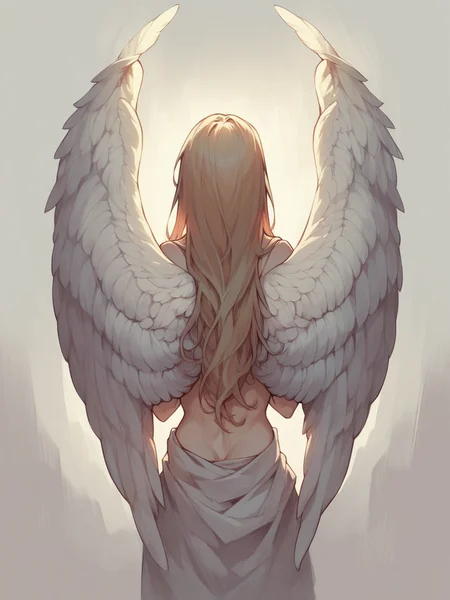 score_9, score_8_up, score_7_up, score_6_up, score_5_up, score_4_up, 1, w1ngs, <lora:w1ngsXLP:0.7> 1girl, angel wings, from behind, long hair,