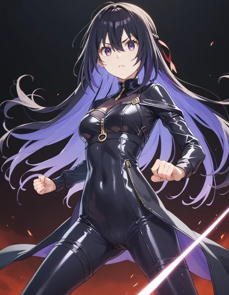 score_9, score_8_up, score_7_up, source_anime, BREAK
1girl, solo, spy, dark background, fighting stance,
tinasha (unnamed memory), long hair, multicolored hair, black hair, purple hair, hair between eyes, straight hair,
black bodysuit, latex, zipper,
<lora:tinasha-unnamed_memory_s2-pxl-anime-soralz:0.75> <lora:bodysuit_pony_V1.0:0.8>