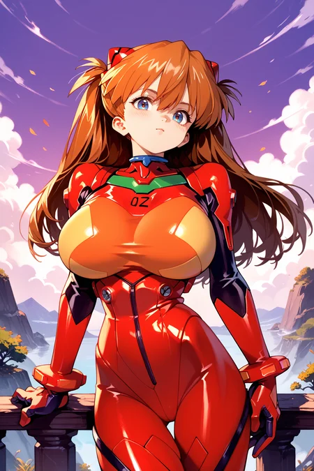 zPDXL, zPDXL2, zPDXL3, source_anime, <lora:[Artist] Optionaltypo_Geekpower [PDXL]:1>
BREAK
1girl, skinny, curvy, toned, <lora:[Body] Oppai_psoft [PDXL]:0.4> breasts, large breasts, (huge breasts:1.5), narrow waist, wide hips, thick thighs, long legs, skindentation,
BREAK
souryuu asuka langley, bodysuit, pilot suit, plugsuit, red bodysuit, purple theme, scenery, upper body, cowboy shot, looking at viewer,