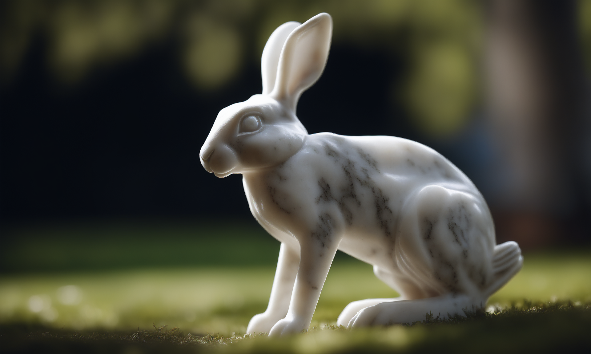 cinematic film still <lora:marblecarvingcd_xl-000006:0.6>,a statue of a hare made of (marblecarvingcd_xl,marble carving,crack:0.6,shiny:1.3) in park,no humans,long-focus,tilt-shift,outdoors,on lawn,full body,chinese zodiac,cutie,cute,still life,animal statue,front view,facing viewer,looking at viewer . shallow depth of field, vignette, highly detailed, high budget, bokeh, cinemascope, moody, epic, gorgeous, film grain, grainy, 8K, HDR, UHD, masterpiece, best quality, highly detailed, high resolution, finely detail, extremely detailed, ultra detailed, wallpaper