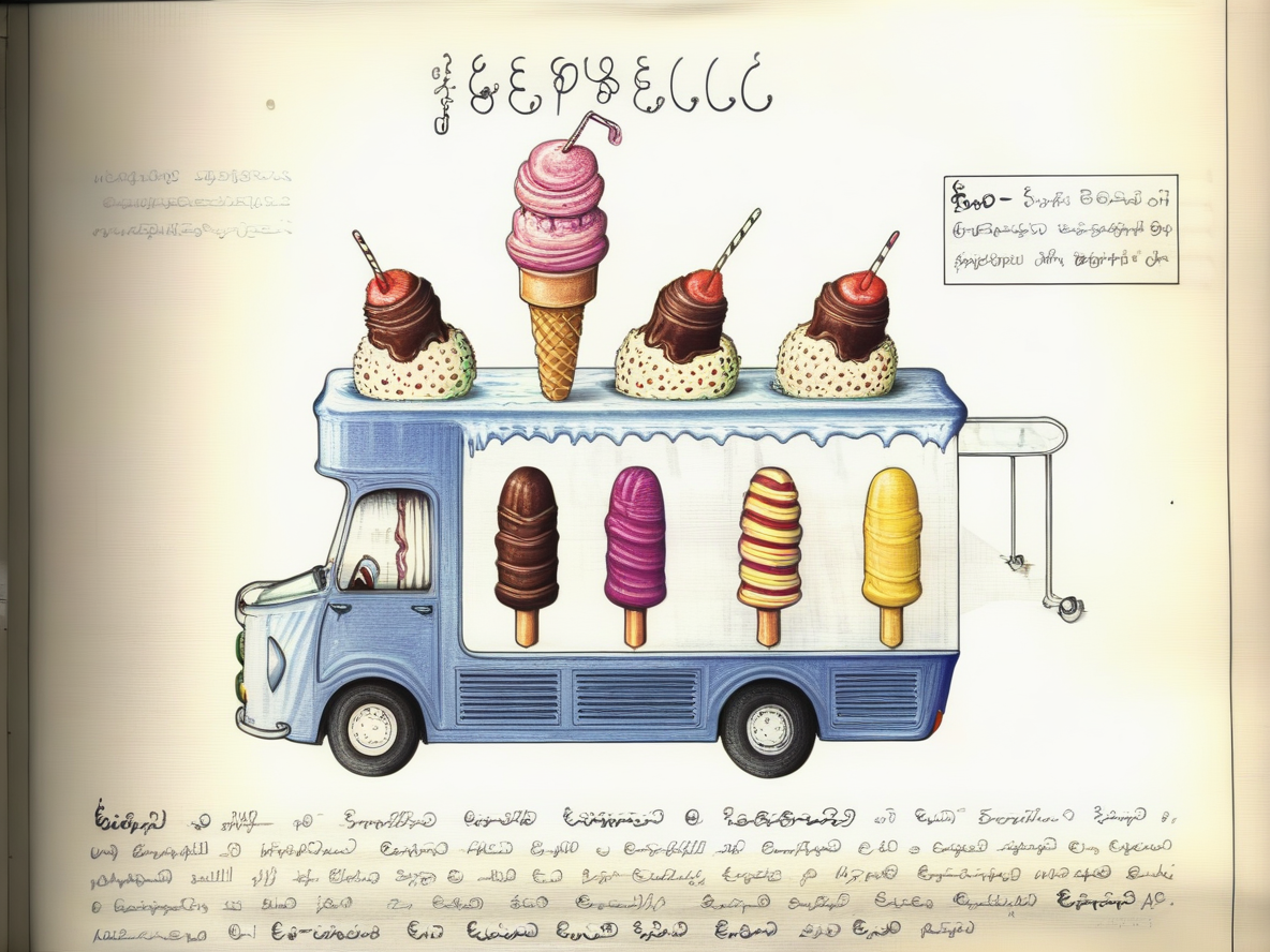 serafini style, a drawing of an ice-cream truck, <lora:Serafini_Style_XL_V1:0.85>