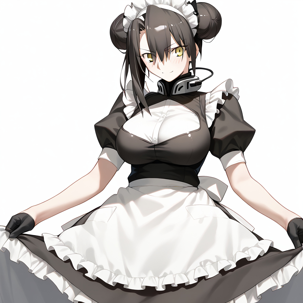 <lora:Takeuchi_Takashi_PonyXL_style_v01:1>
<lora:agent.pony:1>
score_9 , score_8_up , score_7_up , source_anime , 
masterpiece , best quality , ultra-detailed , 
BREAK
agent \(girls' frontline\), maid
1girl , woman , huge breasts , light smile , light blush , ((medusa (fate)):0.5)  , 
long black hair  , maid dress ,  
standing