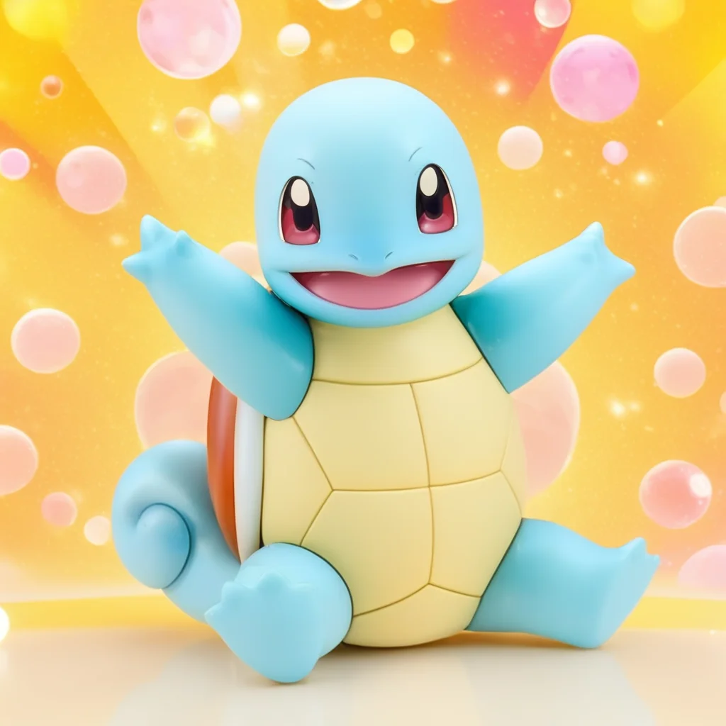 (score_9:0.9),score_8_up,score_7_up,anime style,rating_safe,(zPDXL),<lora:Squirtle ponyXL v3:1>,squirtle0007, open mouth, solo, smile, looking at viewer, sitting, full body, happy, :d, colorful background, outstretched arms, arms up