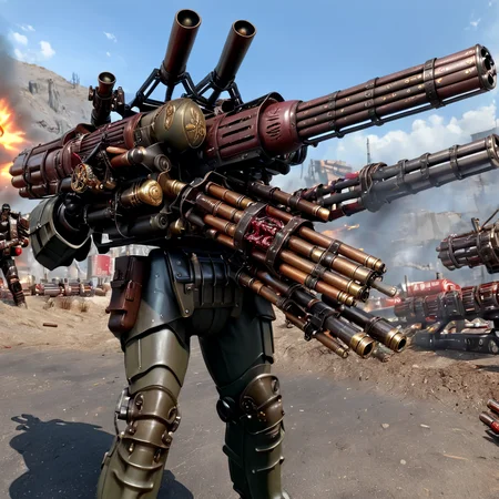 masterpiece,absurd resolution,8k,
fallout,weapon,gun,blood,realistic,machine gun,shell casing,gatling gun,ammunition belt,minigun,in hand
, <lora:fallout_xl:1>
