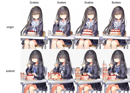 1girl, black long hair, serafuku, sitting, cowboy shot, cake, 2cakes, white desk, white background, simple background,
baram, starshadowmagician, year 2023, newest
<lora:prompt_origin:1>