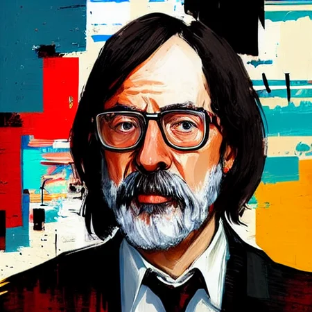 professor, expressionism, abstract digital art, colorful background ,