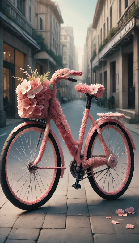 score_9, score_8_up, score_7_up, BREAK, made of sakura, bicycle made of sakura