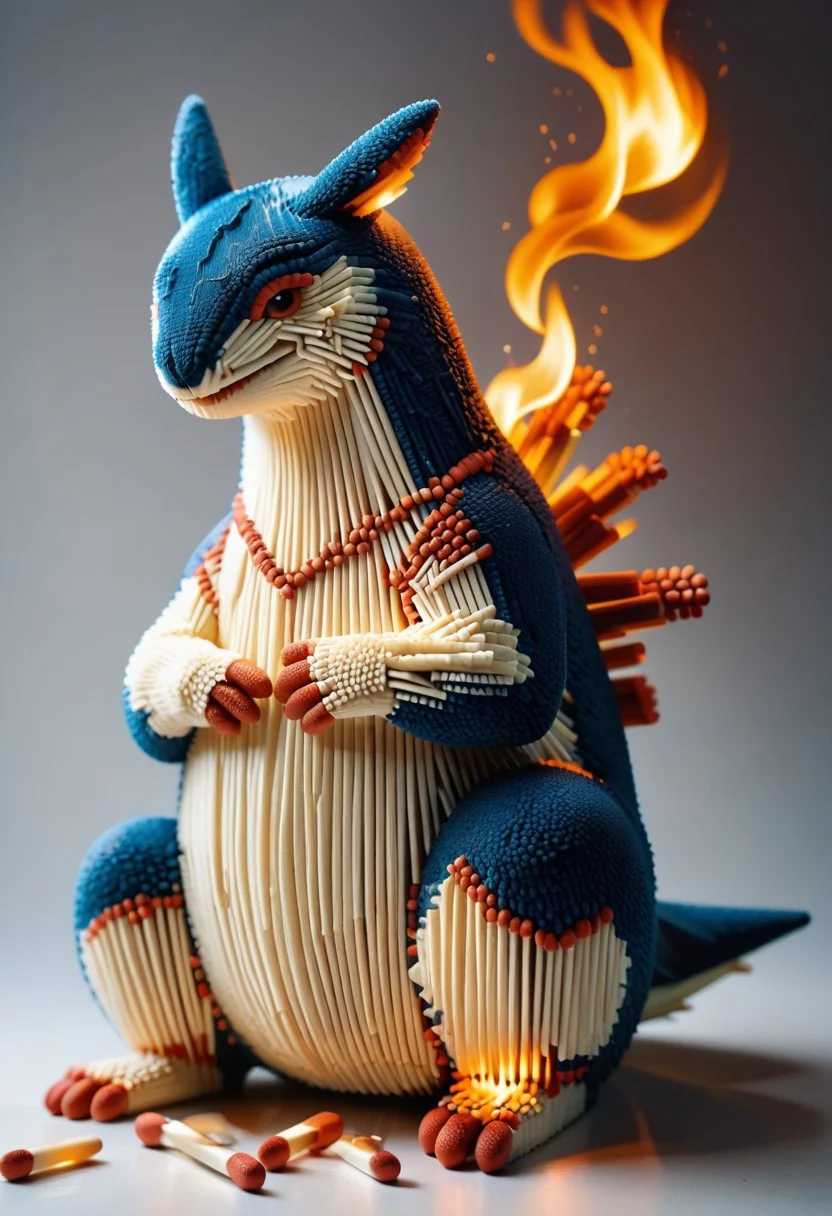 score_9, score_8_up, score_7_up, score_6_up, (pokemon Typhlosion), WORLD MORPH MATCHES, FIRE, body made of matches