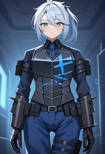 masterpiece,best quality,1girl,solo,WCorpuniform,armor,necktie