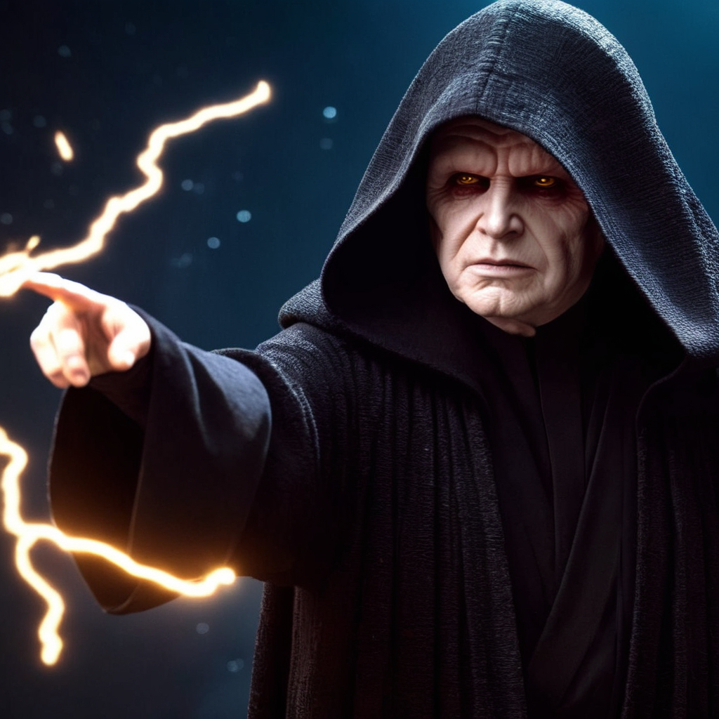 cinematic film still of  <lora:Darth Sidious:1>
Darth Sidious a man in a hooded jacket shooting a lightning bolt with his hand in star wars universe, shallow depth of field, vignette, highly detailed, high budget, bokeh, cinemascope, moody, epic, gorgeous, film grain, grainy