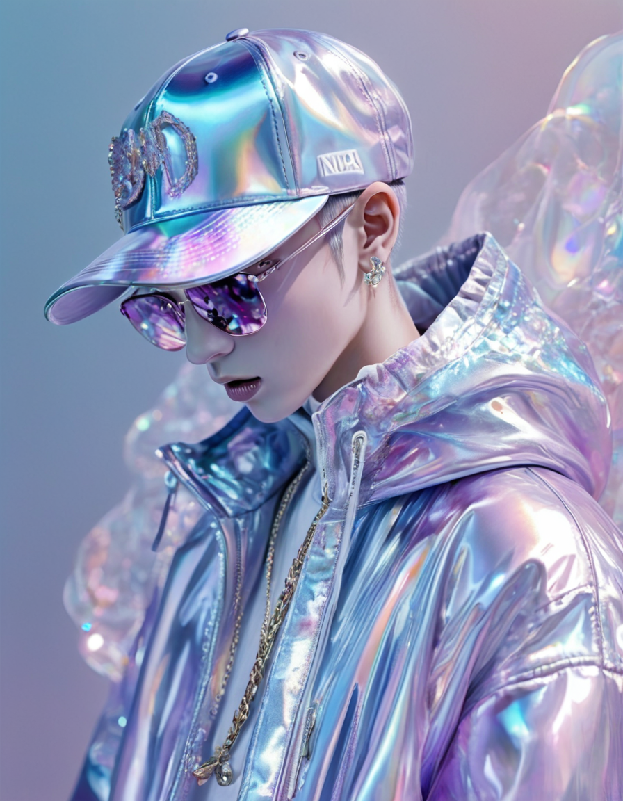 novuschroma84 style iridescent hip hop music  <lora:novuschroma84 style:1>