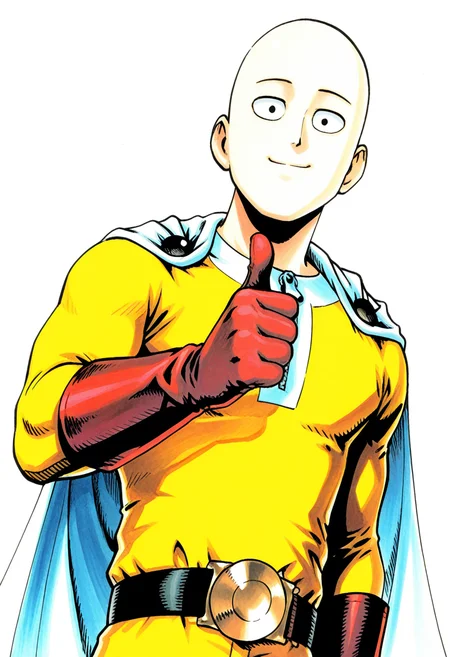 male, solo, alone, 1boy, traditional media, male focus, (bald, bodysuit, red gloves, black belt, zipper, cape), (smile, thumbs up, looking at viewer, ), (side angle:1.2)
BREAK
(solid white background, ), sa1tama, parody, DR, 8K, beautiful, high contrast, masterpiece, best quality, amazing quality, very aesthetic, absurdres, newest, depth of field, ray tracing, dynamic angle,