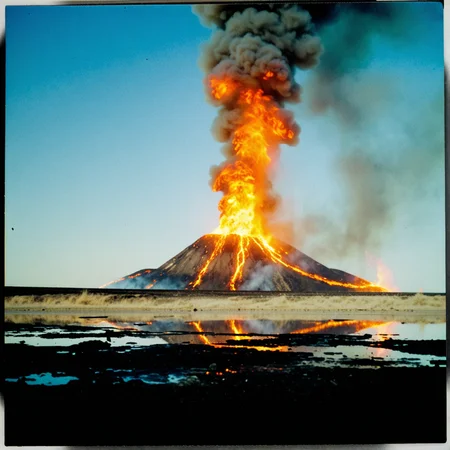 multi-dimensional, amateur photography, landscape, burning steel color recipe, suppressing, conceptual art, Complicated, shot on film, Fujifilm camera
