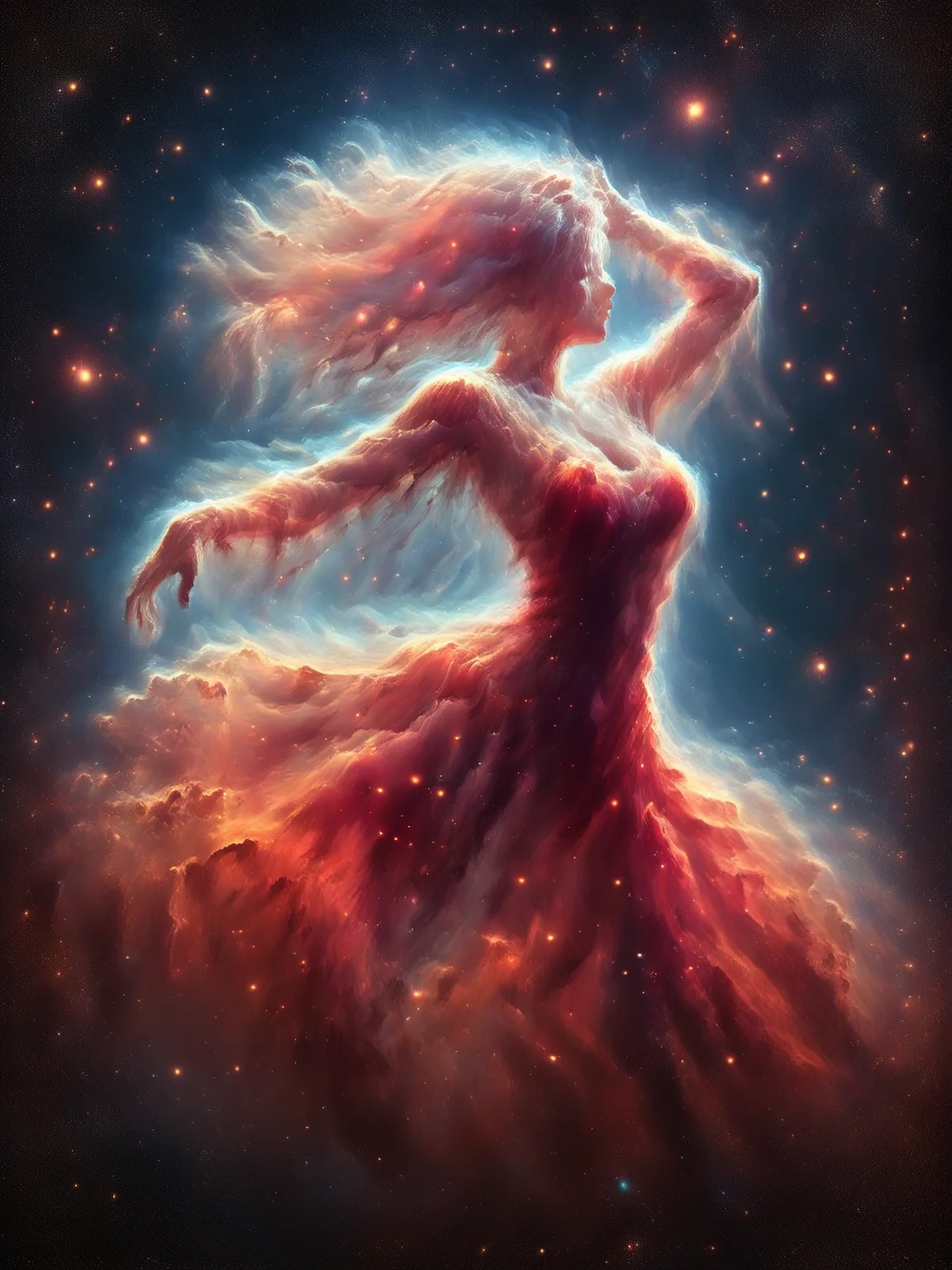 score_9, score_8_up, score_7_up, source_anime, woman wearing mad-nbla dress dancing in the street, dynamic pose, <lora:Space_Nebula_Pony:1>