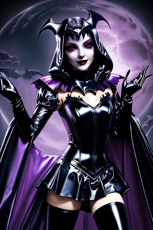 MEvil, EvlSM, Bad_End_Precure, DarkPrecure, adult, evil corrupted princess wearing dark pastel (ruffled:1) (gleaming latex:1) (sailor senshi uniform) with (long latex vampire cloak:1.5) and latex gauntlets, soft lighting, ruffles,
( long legs, crescent, crescent facial mark, makeup, lipstick, mascara, eyeshadow),
(red eyes, colored skin, glowing eyes, evil smile),
(vmpr),
<lora:more_details:0.5>,