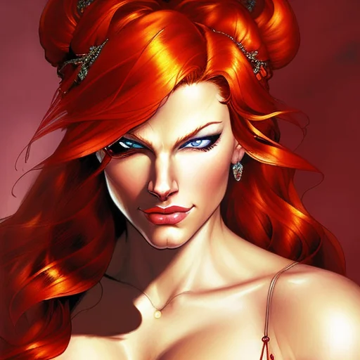 Half portrait of GWoman wearing feather armor, sensual, sultry, flushed, (sweaty:1.2), (oiled: 1.3), (detailed sexy nipples:1.2), (highly detailed eyes), depth of field, high contrast, sharp focus, art by (Joe Madureira, Akihiko Yoshida, Adam Hughes:1.2)