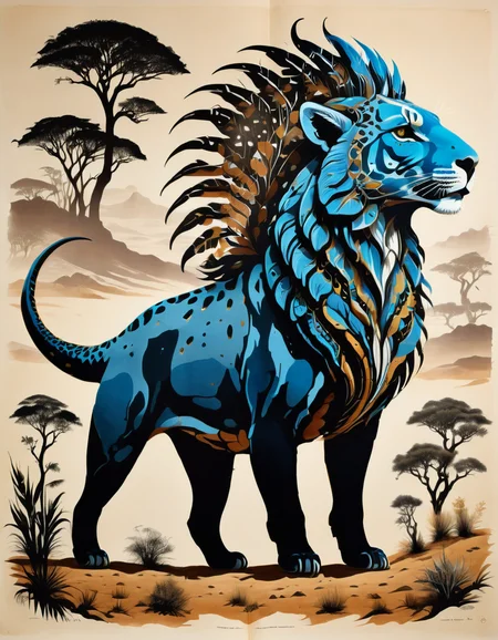 animal book of field drawings of a majestic creature from the Planet Nabaroo <lora:SDXLStencilStyleFAE:0.8> stencil style, high quality