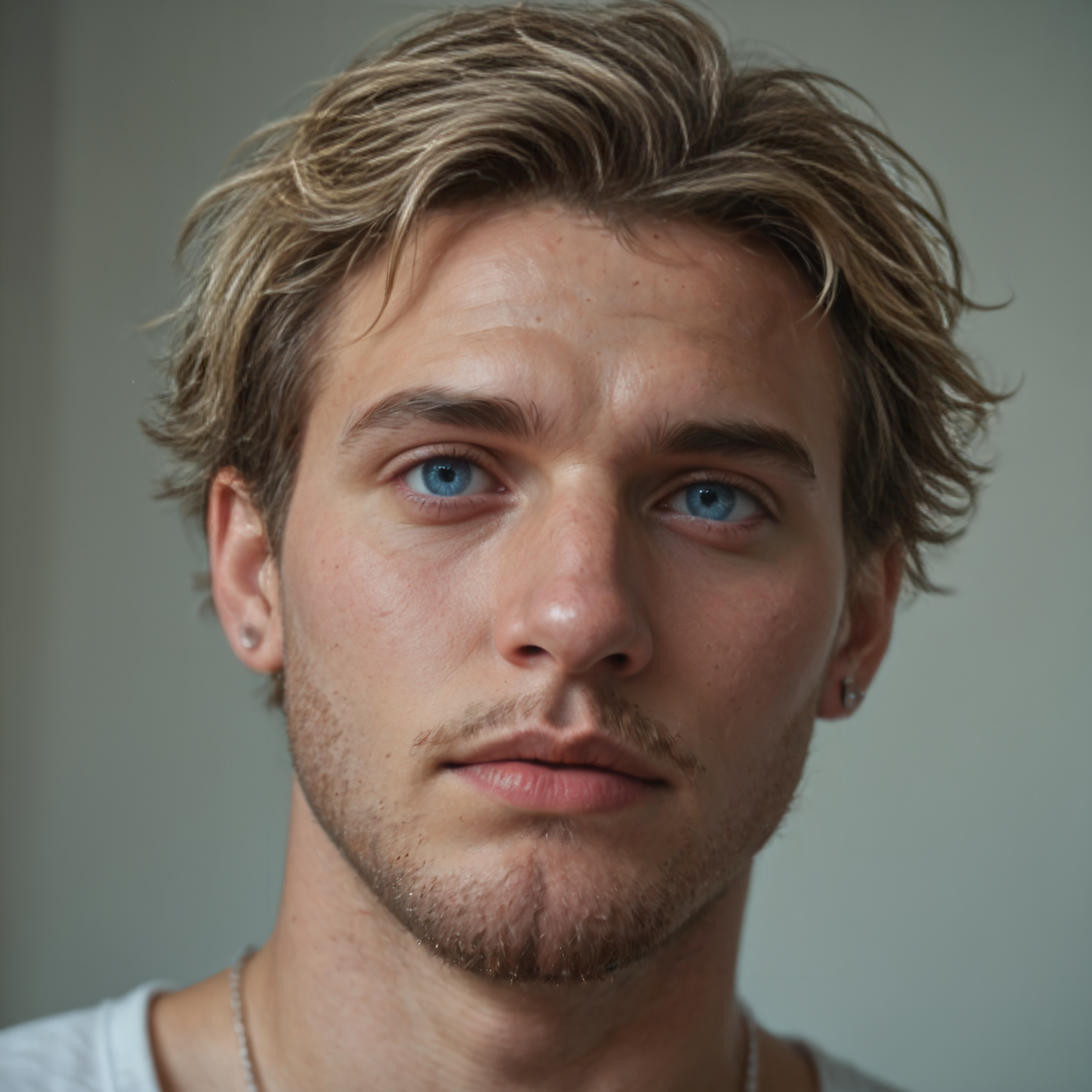 Stable_Yogis_PDXL_Positives
<lora:Super_Skin_Detailer_By_Stable_Yogi_PD0_V1:0.8> natural skin texture, fine pores, realistic skin, intricate skin details,  skin dentation, detailed eyes, detailed hair, 
 <lora:Super_Eye_Detailer_By_Stable_Yogi_SDPD0:0.3>  UHD, 4K, cinematic close-up of a young man with messy blonde hair, piercing blue eyes, stubble beard, parted lips, sharp focus, and natural lighting.
