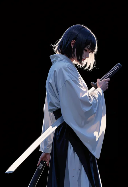 <lora:qiu_blue_000009500:3.14> <lora:Dark_Gray_Photography_flux:3.14> <lora:Flux_Ultimator:3.14> <lora:Comic book V2:3.14> <lora:katana-v01:3.14> <lora:Hand v2:3.14>