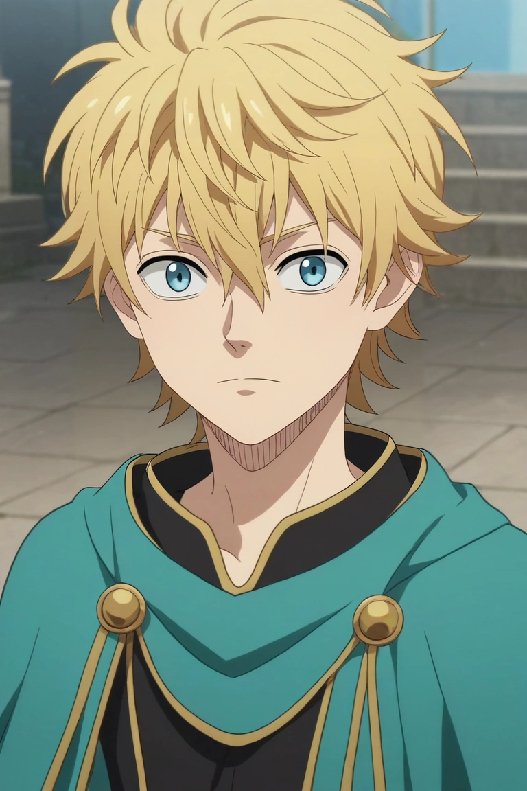 score_9, score_8_up, score_7_up, , rating_safe, , anime screencap, anime coloring, official style, looking at viewer, depth of field, 1boy, solo, male focus, <lora:luck_voltia_pony:0.8>, luck_voltia, blonde hair, blue eyes, short hair, hair between eyes, , greek costume, <lora:sdxl_lightning_8step_lora:1>