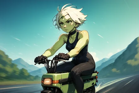 motocompo, riding motocompo
peridot,,
small woman large chest, short tomboy hair, wearing tight yoga, pants, standing <lora:Motocompo:1>
driving to the right <lora:RD-MAnon-XLV1.1:1>, , source_anime, score_9_up, score_7_up, score_8_up