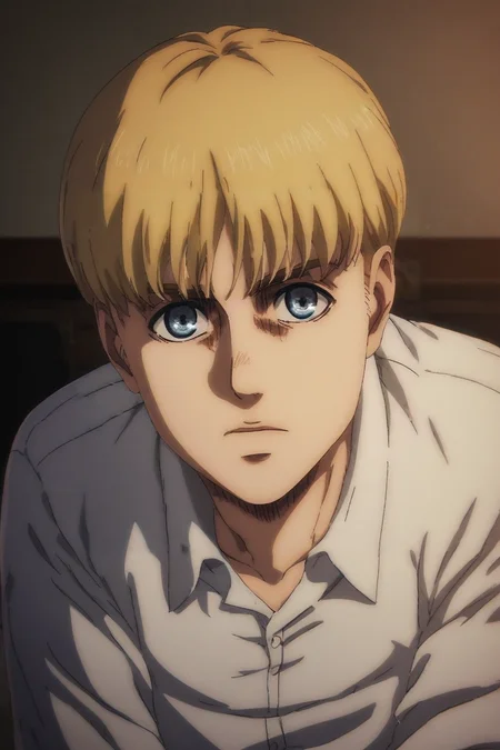 score_9, score_8_up, score_7_up, source_anime, rating_safe, intricate details, (realistic:0.6), looking at viewer, , 1boy, solo, male focus, <lora:armin_arlert_pony:0.98>, armin_arlert, blonde hair, blue eyes, very short hair, bowl cut, straight-on, bedroom, computer monitor, day, dynamic pose, speaking, talking, , panama hat, <lora:sdxl_lightning_8step_lora:1>