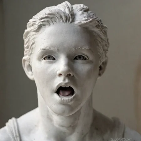 <lora:perfection style:0.5>
<lora:sculpture v2:0.9>
Marble sculpture a close up of a sculpture of a person with white sculpture makeup, movie themed, sharp, detailed, epic cinematic photography, artistic creative style, dramatic light, cinematic color style, skin tone Marble sculpture film style, Kodak, 35 mm film style, Marble sculpture style, closeup, solo, 1boy, blurry, black eyes, blurry background, letterboxed, close-up, realistic, looking at viewer, open mouth, artist name, grey eyes, no humans, depth of field, animal, fangs, animal focus, photorealistic