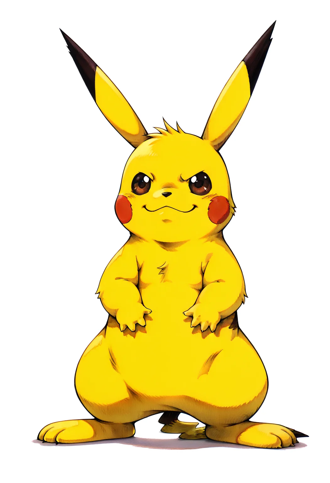 best quality, newest, absurdres, highres, (masterwork, masterpiece, best quality, hyper-detailed :1.3),
pikachu,
,white background, plain background, ff7,