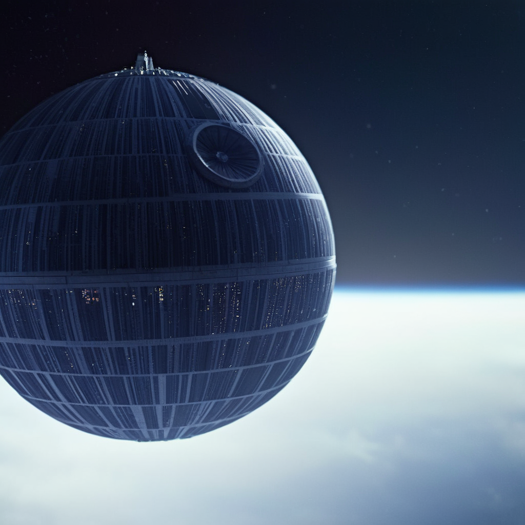 cinematic film still of  <lora:star wars style:1.5>
In star wars universe an epic death star is floating in the dark star wars style, shallow depth of field, vignette, highly detailed, high budget, bokeh, cinemascope, moody, epic, gorgeous, film grain, grainy