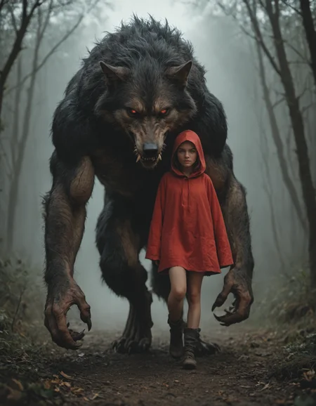 little red ridding hood with a werewolf behind her, score_9, score_8_up, score_7_up,, <lora:EldritchCandids1.1.2:0.4> <lora:real_dream_pony_realistic_lora_3:0.4> <lora:MJ52:0.3> <lora:FF.101.juggernautXL_version6Rundiffusion.LORA:0.4> <lora:JuggerCineXL2:0.3>