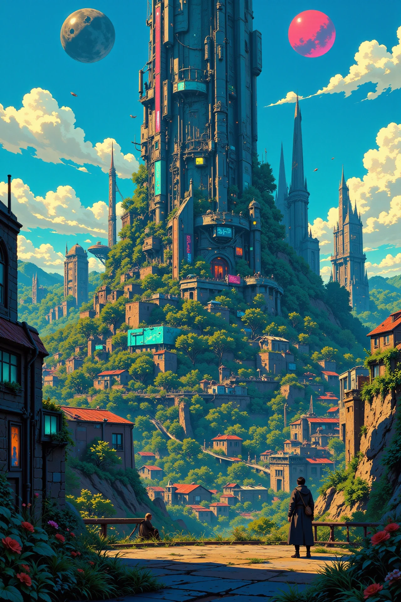 a cyberpunk society with great sci-fi buildings beautiful landscape, morning, woman, very intricate, very detailed, sharp, bright, colorful, <lora:Hand v2:0.5> <lora:Anti-Blur:1><lora:Insane Detail Slider:0.25>  <lora:flux.1_lora_flyway_Epic-detail_v2:0.3> <lora:fluxenhancer:0.25> <lora:ROWER:0.6> <lora:flux-charmer-v1-1:0.4>>  <lora:Anime_style:0.8> anime style