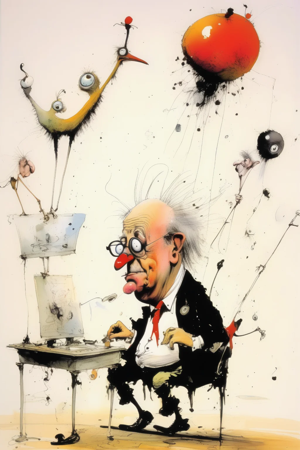 <lora:Ralph Steadman Style:1>Ralph Steadman Style - diveritiy, inclusion, digitalisation Ralph Steadman