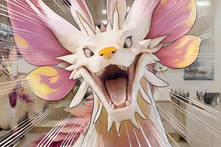 pokemon (creature),animal focus,dragon,chibi,cute,meme,(screaming:1.1),(emphasis lines:1.1),open mouth,sharp teeth,
art gallery,detailed background,photo background,photography \(artwork\),inside,
<lora:MIZUTSUNE-ILL-ADAM-V3-000018>,mizu,yellow nose,solo,, masterpiece,best quality,amazing quality,very aesthetic,highres,absurdres,