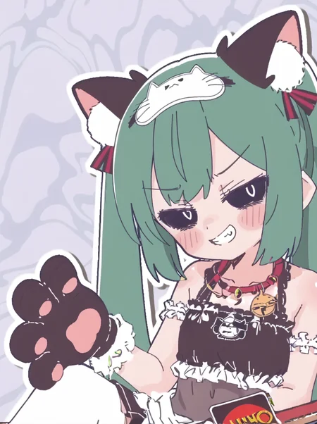 detailed background, shiny skin, posing, rating safe,
<lora:nunumiku.pony:1>,
nunumiku, bbb,
upper body, smug,