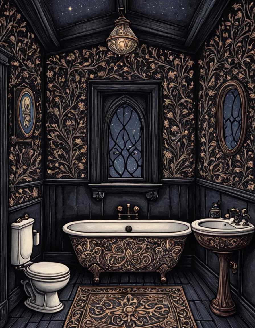 novuschroma81 style a bathroom illustration <lora:novuschroma81 style:1>