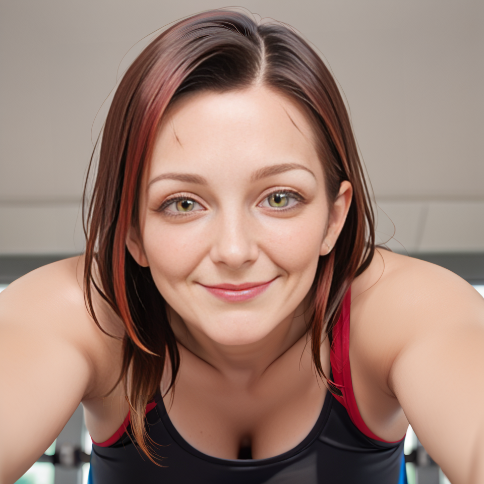 score_9, score_8_up, score_7_up, score_6_up, 
gym, 
BREAK
1girl, solo, close-up, face focus, mature female, red hair, yellow eyes, light smile, looking at viewer, 
 <lora:woman_consistency_v2-loha-000500:0.7>