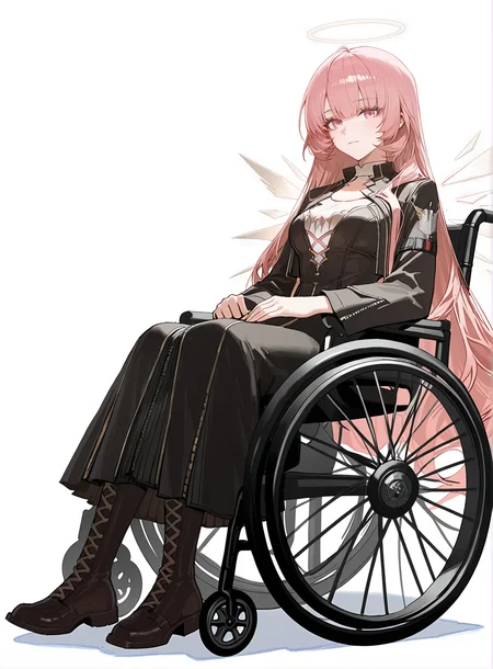 1girl,lemuen \(arknights\),masterpiece,masterpiece,best quality,newest,absurdres,highres,incredibly absurdres,very aesthetic,
shironekoban,ryuuzaki ichi,ciloranko,akizero1510,modare,(3 \(sanyako1\),diyokama,horn/wood:0.7),
sitting,full body,solo,wheelchair,long dress,
(white background,simple background),
<lora:hand 5.5:1.3>,<lora:exusiai TNC & lemuen illu-000009:0.85>,