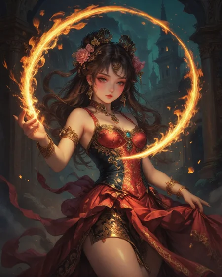 Renaissance style, Baroque, anime artwork elemental BDSM fusion capturing fire dancer control dynamics, earth pigment bodypaints merging fetishism with ecological commentaries,,
<lora:Wild_Anime_2025:0.7>,
<lora:风格:0.7> style4,
<lora:extremely_detailed:0.7> extremely detailed ,
<lora:aidmaImageUpgraderSDXL-v0.3:0.5> aidmaImageUpgrader,
<lora:add-detail-xl:0.7>,
<lora:HyperdetailedColoredPencilIl:0.3> ArsMJStyle, Colored pencil hyperdetailed realism, . anime style, key visual, vibrant, studio anime, highly detailed, Fantasy painting art style, imaginative, dynamic composition, professional-grade execution, creates immersive world and landscape, painterly, epic, magical, dramatic, exuberant, grandeur, baroque art, oil painting art style from Renaissance period, masterful composition, Renaissance mood, renaissance oil painting, brush strokes, Realistic, perspective, light and shadow, religious or mythological themes, highly detailed